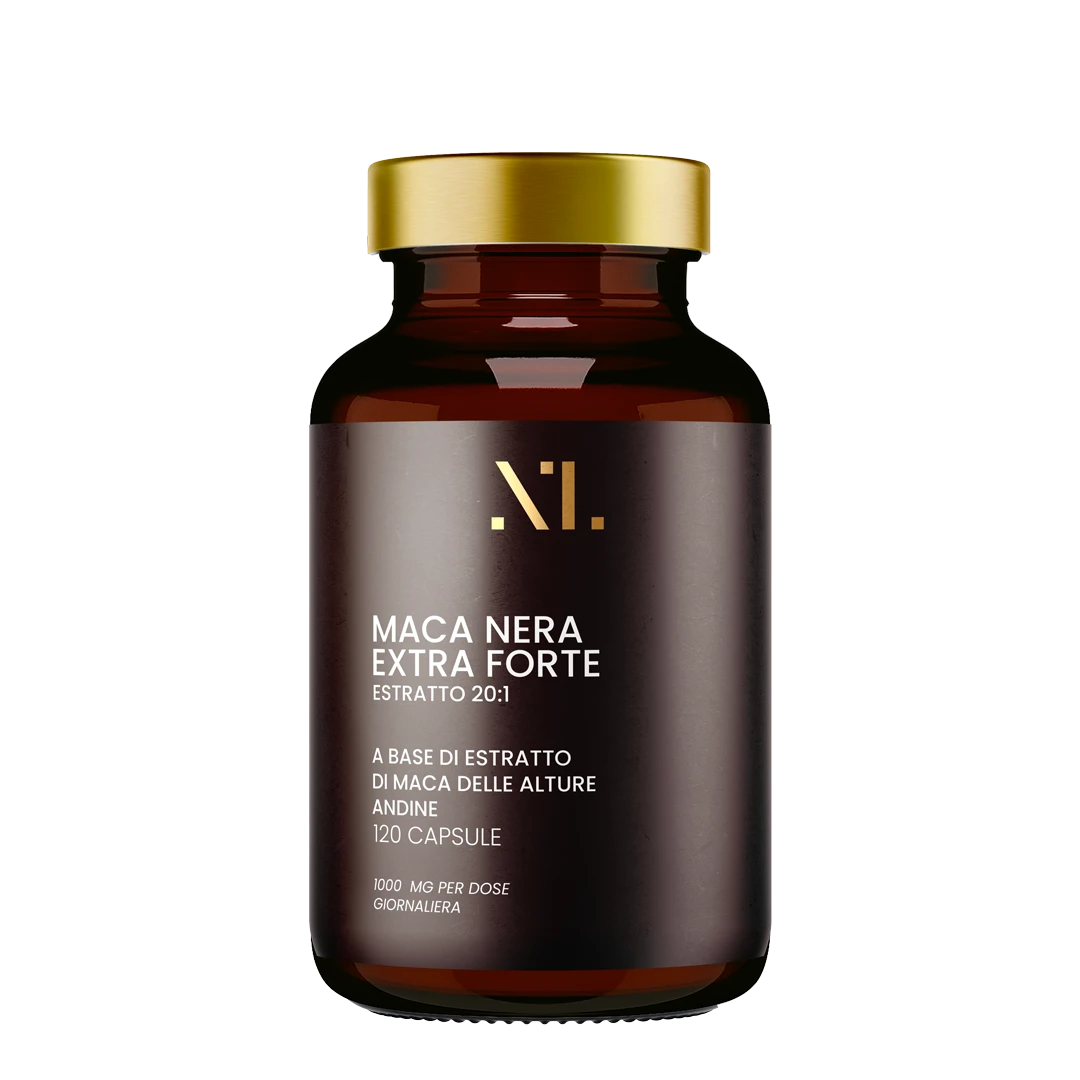 Black Maca Extra Strong — amber glass bottle