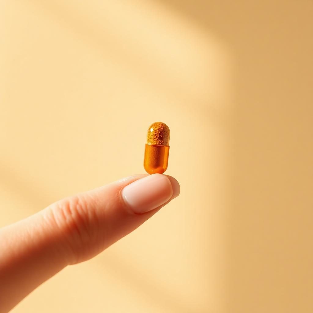 Lab Curcuma Forte tablet between fingers